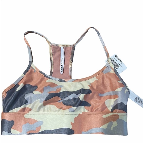 Koral Women’s Sweeper Sports Bra Rose Quartz Camo - Picture 7 of 10
